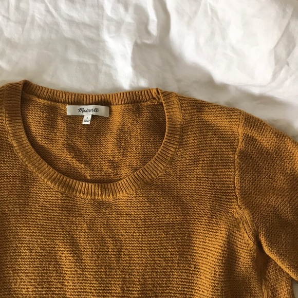 Madewell | Crewneck Knit Sweater in Mustard Yellow Size Small - Picture 4 of 4